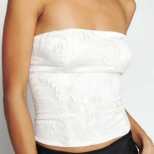 Reformation Giorgia Strapless Top - White - 8